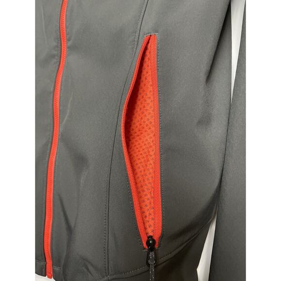 Eddie Bauer First Ascent Vented Full Zip Hiking Softshell Orange/Grey Womens Med - Picture 14 of 16